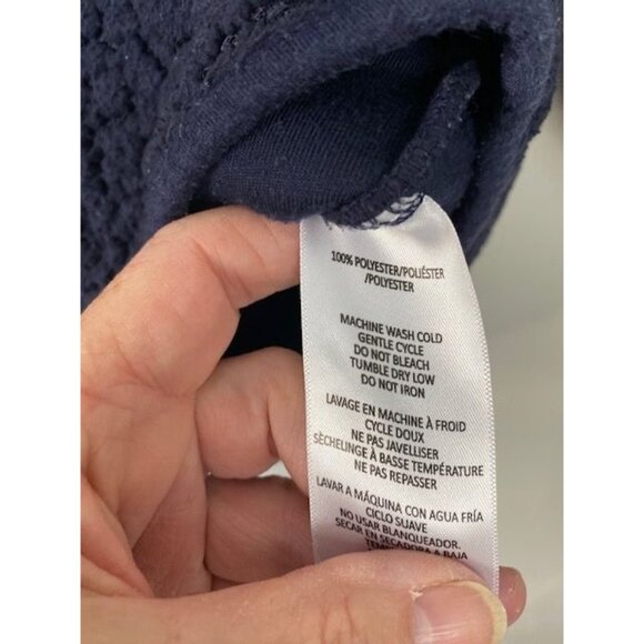 Tommy Hilfiger Hooded Sherpa Colorblock Chevron Full Zip Jacket L Blue Red Retro - Picture 9 of 12